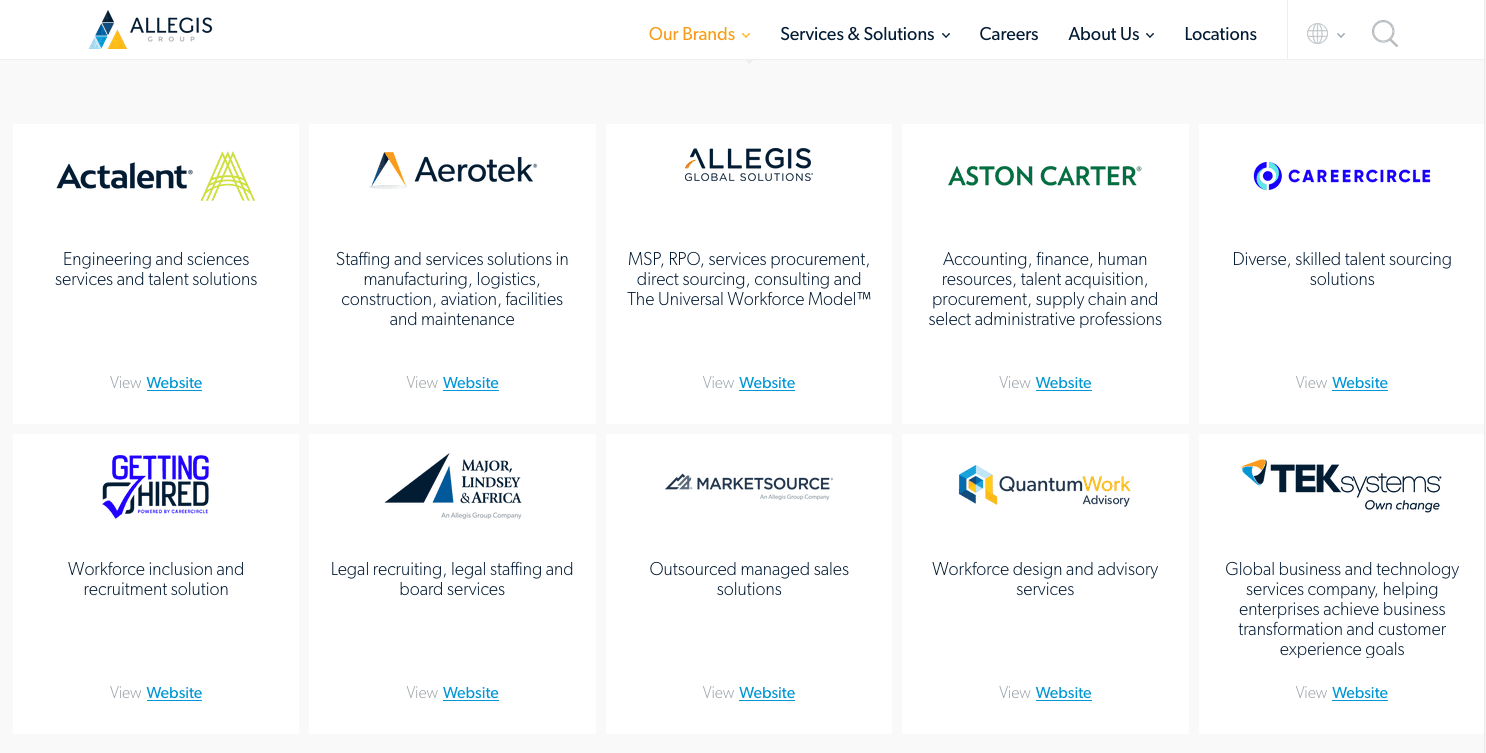 Allegis Group prototype - LinkedIn alternative preview